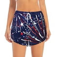 thumbnail image 2 of Fuzoiu Red White Blue Fireworks 1 Print Women's Athletic Shorts, Double-Layer Running Shorts with Pocket,Women's Workout Shorts for Yoga, Gym, and Workouts-X-Large, 2 of 7