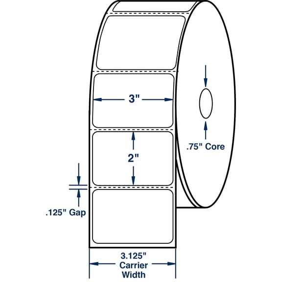 Compulabel 510713, 3" x 2" Direct Thermal Labels