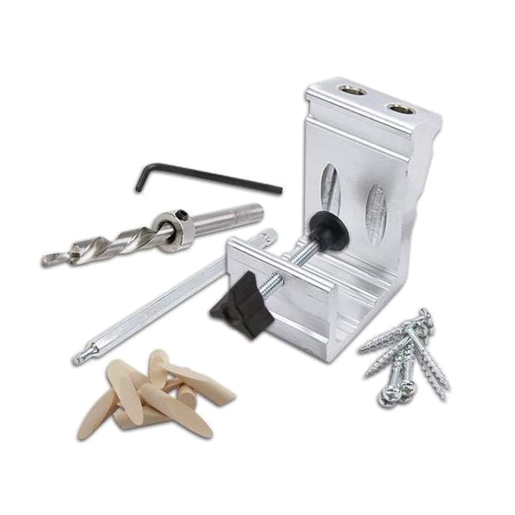 Pocket Hole Jig Kits 15°Woodworking Inclined Hole Jig 2Drill Guide Joint Tool