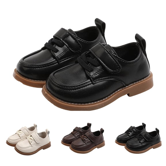 Infant Baby Boy Oxford Shoes PU Leather Loafers Rubber and Soft Sole Wedding Dress Shoes Toddler Girl Baby Walking Shoes Brown 12 (30)