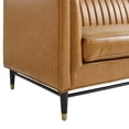 thumbnail image 6 of Modway Devote Channel Tufted Vegan Leather Sofa in Tan, 6 of 8