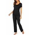 thumbnail image 5 of Ekouaer Women's Maternity Nursing Pajamas Cotton Sleepwear Set Soft Pregnancy Breastfeeding PJ Set Black M Black M, 5 of 7