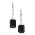 thumbnail image 3 of Gem Stone King 925 Sterling Silver Black Onyx Dangle Earrings for Women (3.27 Cttw, Gemstone December Birthstone, Octagon 8X6MM), 3 of 6