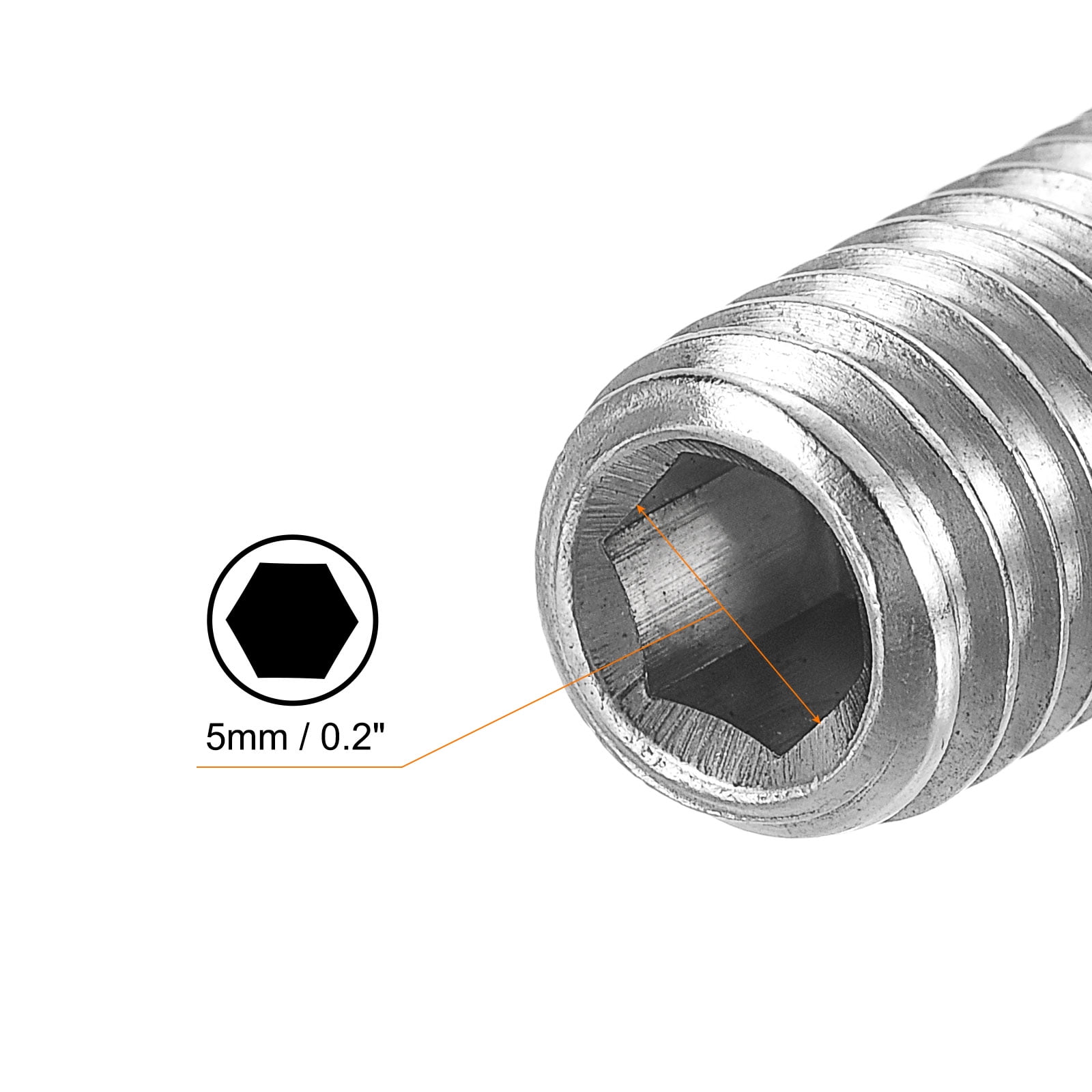 Ball Point Set Screws, M10 x 35mm 304 Stainless Steel Metric Spring Hex Socket Screw 15pack