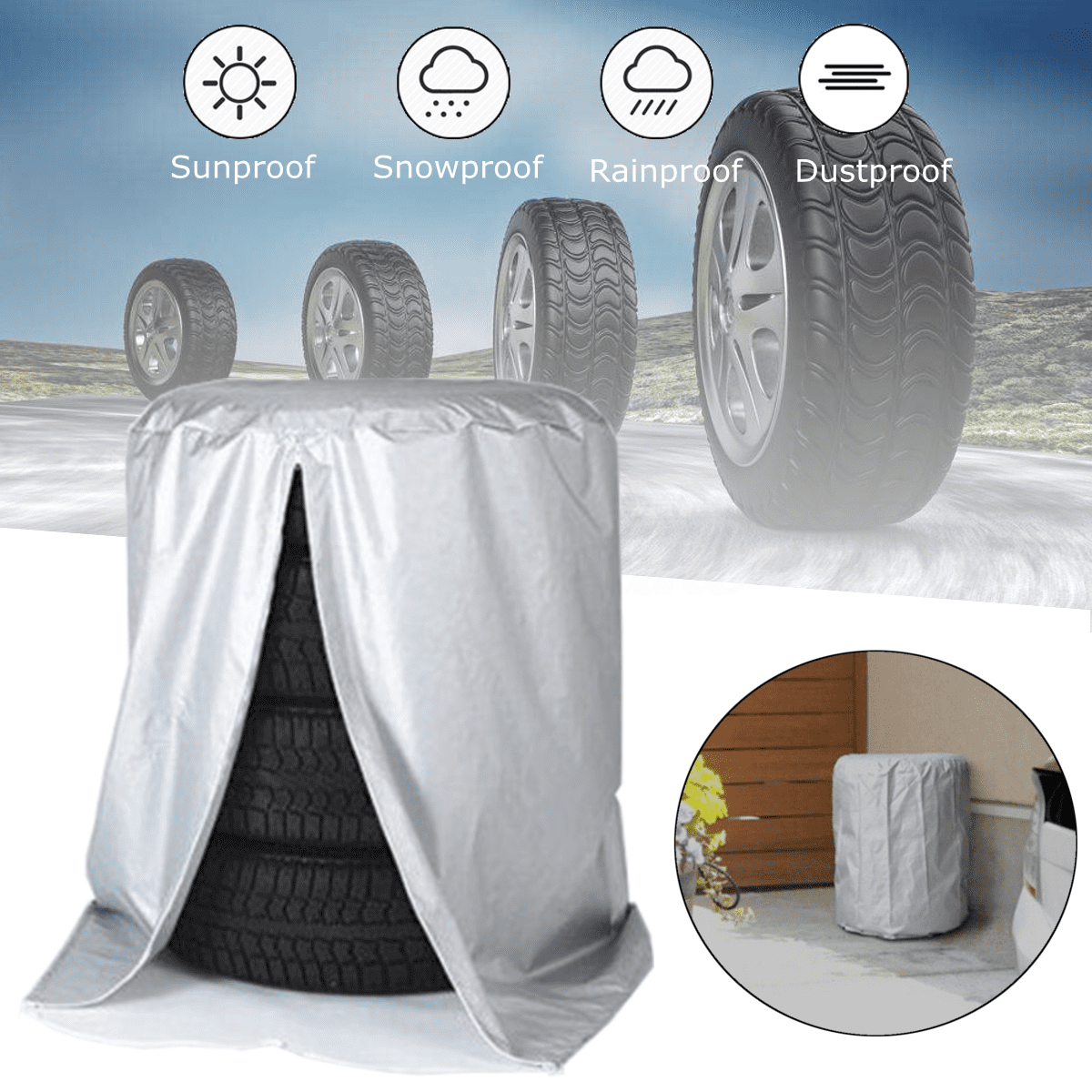 SPACE SAVER SPARE WHEEL TYRES COVER BAG FOR 145/80R18 TYRE