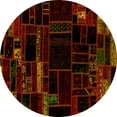thumbnail image 1 of Ahgly Company Machine Washable Indoor Round Patchwork Yellow Transitional Area Rugs, 8' Round, 1 of 4