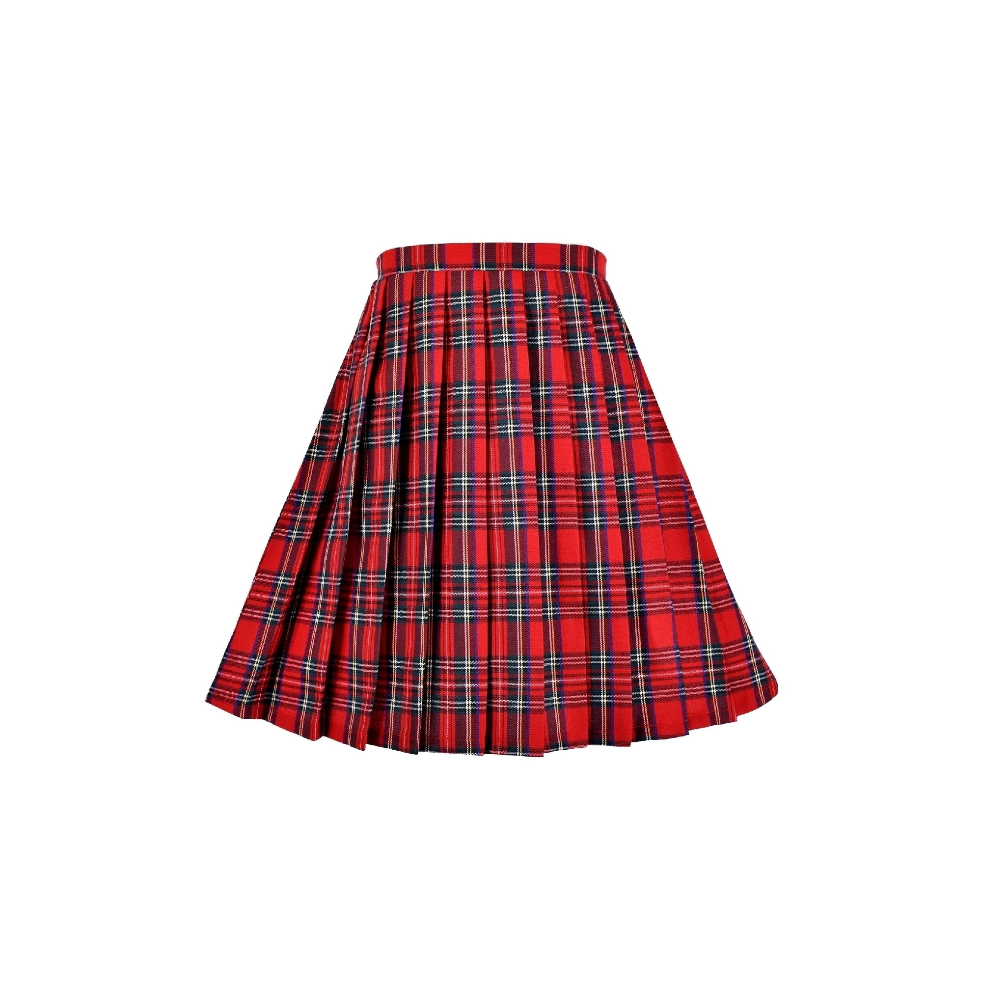 Jupe pour Filles Ensemble Uniforme Scolaire Rouge Tartan Ourlet Plissé Jupe  7-8 Ans