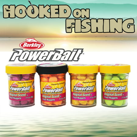 Fish Attractrant Powerbait Trout Nuggets 4 Pack Variety Set. Feel More Bites - Set More Hooks and Catch More