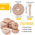 thumbnail image 2 of 36 Sets Wooden Wheels Set for Crafts Unfinshed Wooden Wheel Building Blocks Set Mini Wheels with Axle Pegs for Crafts Painting Colors Wood Working Pegboards, 2 of 6