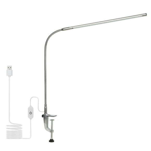 Mistaha USB Clip-on Desk Lamp White Touching Control Dimmable LEDs Reading Light Flexible Angle for Bed Headboard Office Workbench