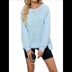 thumbnail image 2 of Sudadera Informal de Cuello Redondo para Mujer, Holgada, Suave y de Larga Azul S, 2 of 10