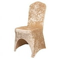 thumbnail image 2 of BalsaCircle Beige Fitted Spandex Crushed Velvet Stretchable Banquet Chair Cover Party Events Home, 2 of 8