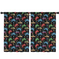 Blackout Kids Curtains,Colorful Games Sign Black Pattern Childrens Insulated Curtains Set Of 2,Bedroom Essentials,Toddler Room Decor 42"x63"