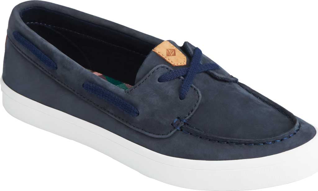 Women's Sperry Top-Sider Sailor Boat Leather Sneaker Navy Leather 7.5 M ...