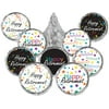 Distinctivs Colorful Happy Retirement Party Favor Stickers for Chocolate Kisses, 180 Labels