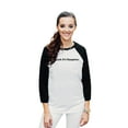 thumbnail image 2 of Be Kind It's Gangster Unisex 3/4 Sleeves Baseball Raglan T-Shirt Tee White Black X-Small, 2 of 4
