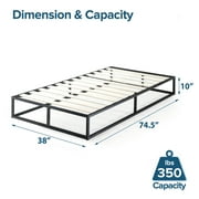 Zinus Joseph 10 Modern Studio Platform Low Profile Bed Frame, Twin