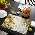 thumbnail image 3 of Sunflowers Placemats Set of 6, Farmhouse Retro Butterfly Beige Yellow Placemats for Dining Table, Place Mats for Kitchen Tabletop, Waterproof Wipeable Dining Table Mats Set, 3 of 9