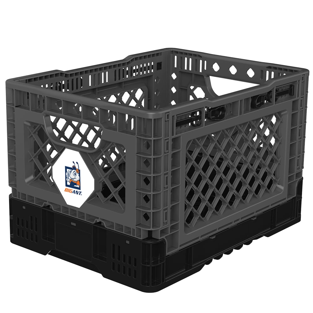 [BIGANT] Heavy Duty Collapsible & Stackable Plastic Milk Crate [Small