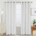 thumbnail image 2 of ZOPZO Blackout Curtains, Thermal Insulated, Bright White, 52W x 63L Inch, Room Darkening Drapes with Golden Wave Print for Bedroom Living Room, 2 of 6