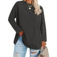 thumbnail image 4 of Jalioing Women's Plus Size Basic Shirt Long Sleeve Crew Neck Oversized Plain T Shirt Casual Spring Pullover Tee, 4 of 5