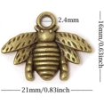 thumbnail image 2 of KAIYANG 60 colgantes de aleación con forma de abeja tono plateado, 2 of 5