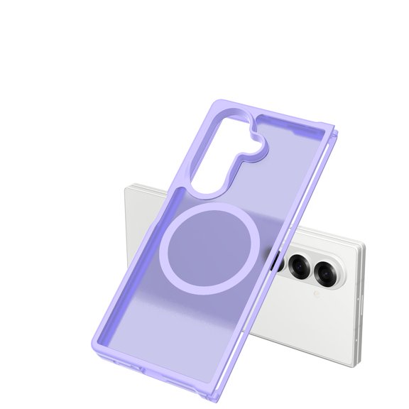 XPM for Samsung Galaxy Z Fold 7 Phone Case, MagSafe Compatible Case Hybrid Soft TPU Bumper Hard Translucent Matte Back Slim Shockproof Cover for Galaxy Z Fold 7 (Light Purple)