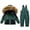 Green, variant on Toddler Baby Ski Suit Set Boys Girls 2-Piece Snowsuit Hooded Snow Suit Padded Down Coat Ski Pants Fleece Ski Outfit Windproof Waterproof Puffer Ski Clothes