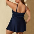 thumbnail image 5 of Women's Plus Size Two-Piece Bikini Set with Skirt Split Swimsuit, Flattering Swimwear for Beach, Pool, and Vacation, Ideal for Spring Break and Summer Fun Blue 5XL, 5 of 6