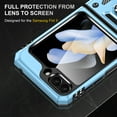 thumbnail image 6 of For Samsung Galaxy Z Flip 5 Case with Hinge Protection and 360°Rotate Ring Magnetic Kickstand, [Military Grade anti-Drop],Hard Back & Soft Edge Slim Protective Case for Galaxy Z Flip 5,Lightblue, 6 of 9