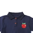 thumbnail image 6 of HILEELANG 2-9Y Girls Polo School Uniform Dress with Pockets Cotton Blend Pique Short Sleeve Collared Dress with Apple Patch,3-4Y, 6 of 9