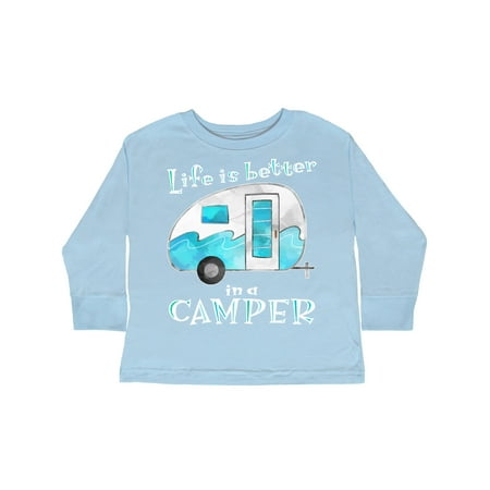 

Inktastic Life is Better in a Camper Blue Gift Toddler Boy or Toddler Girl Long Sleeve T-Shirt