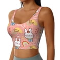 thumbnail image 2 of Fotbe Rabbit So Cute Sujetador Deportivo Largo sin Aros para Mujer con Almohadillas y Soporte Medio, Transpirable y Absorbente, Camiseta Tipo Chaleco o Tank Top-Large, 2 of 8