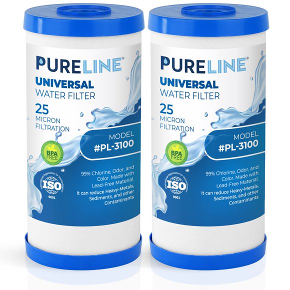 Filtro de agua PURELINE PL-3100 de 25 micras, 10" x 4,5", paquete de 2
