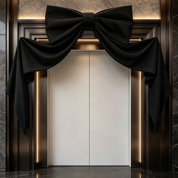 Giant 48*24Black Bow Halloween Door Decor – Oversized Front Door Wall Mantle Decoration, Indoor Room Party Supply & Tree Topper
