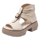 thumbnail image 1 of 2022 nuevas sandalias de moda para mujer, cuñas de Pu con punta abierta, sandalias de gladiador de Color sólido a la moda de verano para mujer, zapatos de plataforma para mujer 39 Gao Jinjia LED, 1 of 2