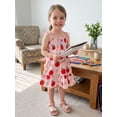 thumbnail image 3 of BemeyourBBs Toddler Girls Back to School Dress Kids Kindergarten Outfits Baby Girl First Day of School Outfit Strap Tie-up Sleeveless Plaid Apple Printed Summer Ruffled Dress, 3 of 9