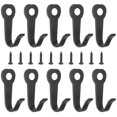 thumbnail image 1 of Paquete de 10 ganchos atornillados negros, ganchos de pared de hierro retro, ganchos de metal con 10 tornillos, ganchos retro para bolsos, llaves, sombreros, bufandas (39 mm), 1 of 5