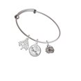 thumbnail image 2 of Delight Jewelry Silvertone Small Bulldog - Mascot Silvertone Let Things Go Tree Charm Bangle Bracelet, 2 of 4