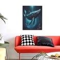 thumbnail image 4 of Sikiie Vintage Blue Pattern Whale Print Canvas Decorative Hanging Painting, Anti-shrinkage Hanging Frame, Suitable for Home, Office Wall Decorations, 4 of 6