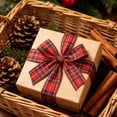 thumbnail image 4 of 1.96In Wide Wired Plaid Christmas Ribbon 19.68Ft Long, Burlap Christmas Ribbon Suitable For Gift Wrapping,Christmas Tree Ribbon, Wreath Ribbon Decorative Ribbon For Crafts, Present Decor, 4 of 7