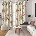 thumbnail image 3 of Lfeey Green Watercolor Floral Blackout Curtains, Thermal Insulated Living Room Window Drapes, 84 inch long, 2 Panel Set, Grommet Top, 3 of 6