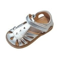 thumbnail image 5 of Povozer Toddler Girls Sandals Soft Rubber Princess Flat Shoes Summer Girl Shoes(Silver,13 Little Kid), 5 of 9