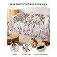 thumbnail image 4 of Spring Floral Couch Cover, Retro Pink Orchid Flowers Leaves Botanical Sofa Cover Blanket for Loveseat Couches, Sectional Sofa Slipcover Furniture Protector for Living Room Bedroom 71''x118'', 4 of 9