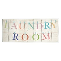 Laundry Room Clothespin Plank Pattern Typography Graphic Art Unframed Art Print Wall Art