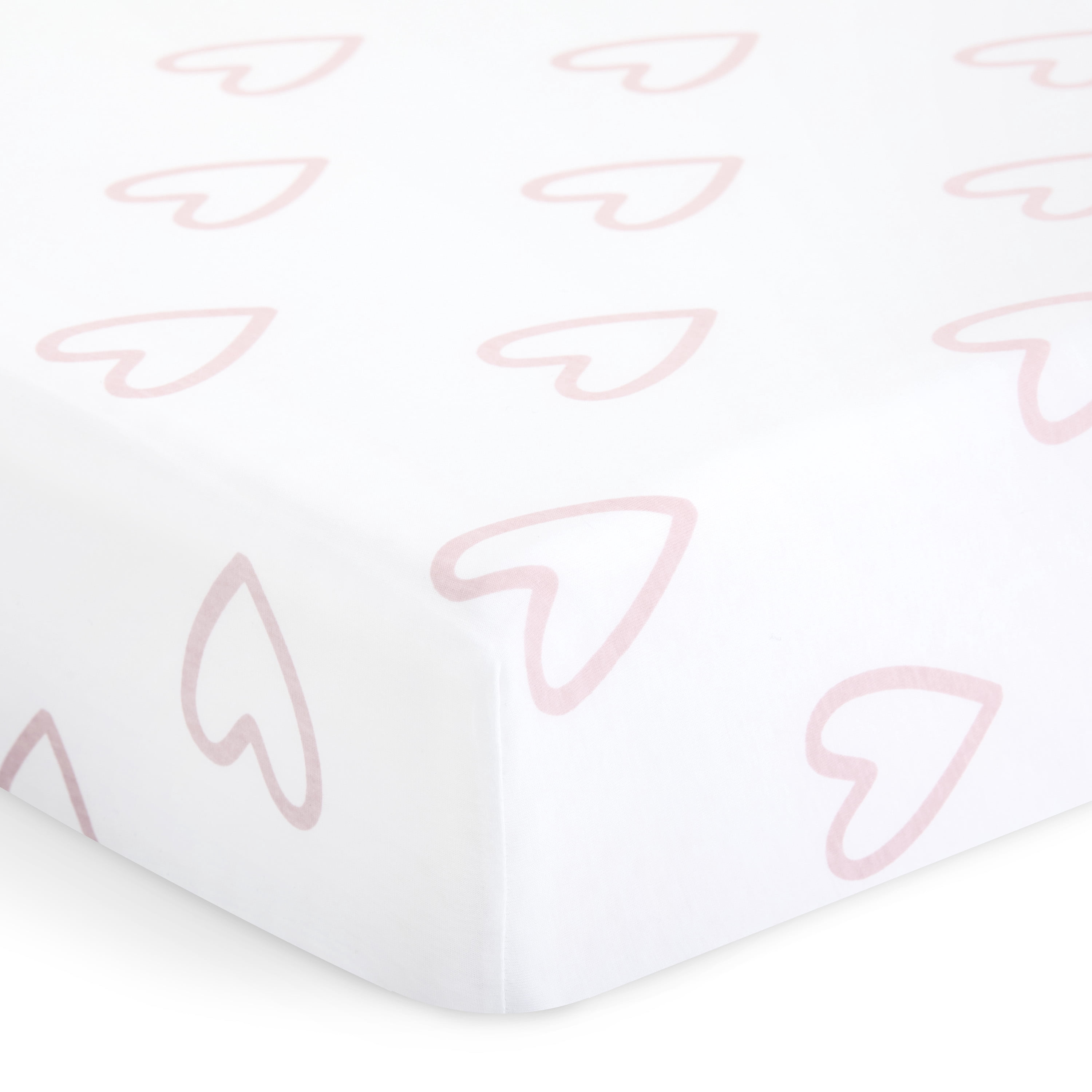 Evolur I Heart You Collection ( 2pc Sheet Set ), Baby Pink & Heart Print