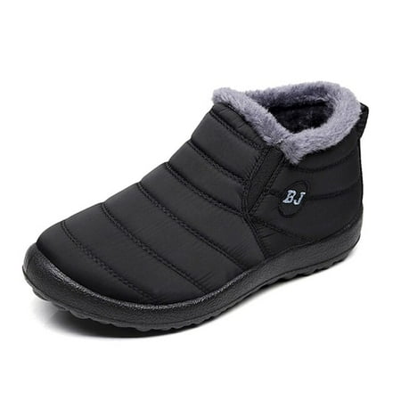 

Men Boots Winter Plus Size Men Shoes Warm Fur Snow Boots Plush Inside Shoes Black Winter Boots For Men Waterproof Mans footwear
