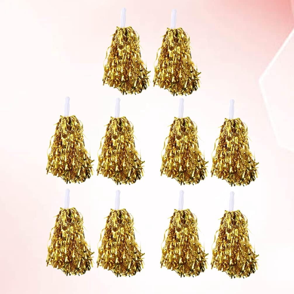 LINLIN 5 Pairs Cheerleading Pom Poms Hand Flowers Cheerleader Pompoms Cheering Hand Flowers for Sports Meeting Cheers Ball Game Dance Fancy Dress Night Party Assorted Color