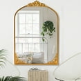 thumbnail image 2 of 26"x38" Iron Arch Wall Mirror Vintage Fireplace Mirror Gold, 2 of 5