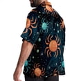 thumbnail image 3 of Cancer Constellation Men's Casual Printed Hawaiian Poplin Button Down Short Sleeve Beach Shirt Unisex, 3 of 6